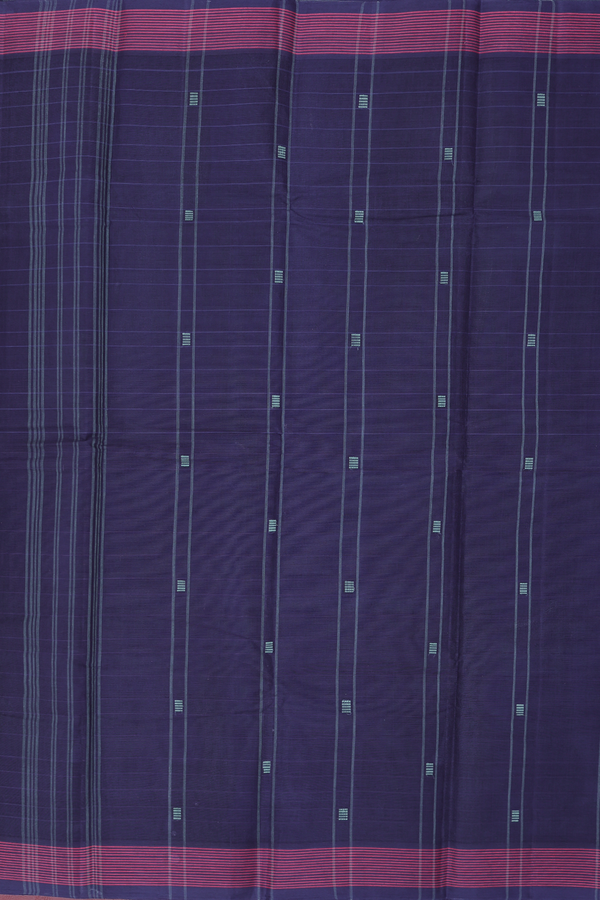 Kanchi Cotton Saree In Greyish Green With Stripes Design