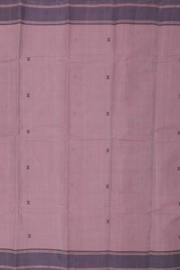Kanchi Cotton Saree In Dusty Mauve With Threadwork Buttas
