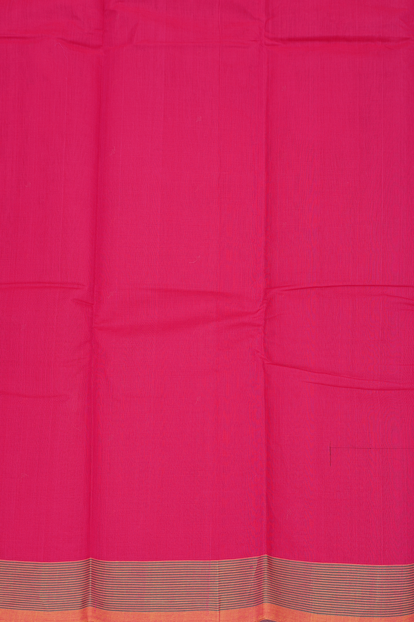 Kanchi Cotton Saree In Rani Pink With Threadwork Buttis