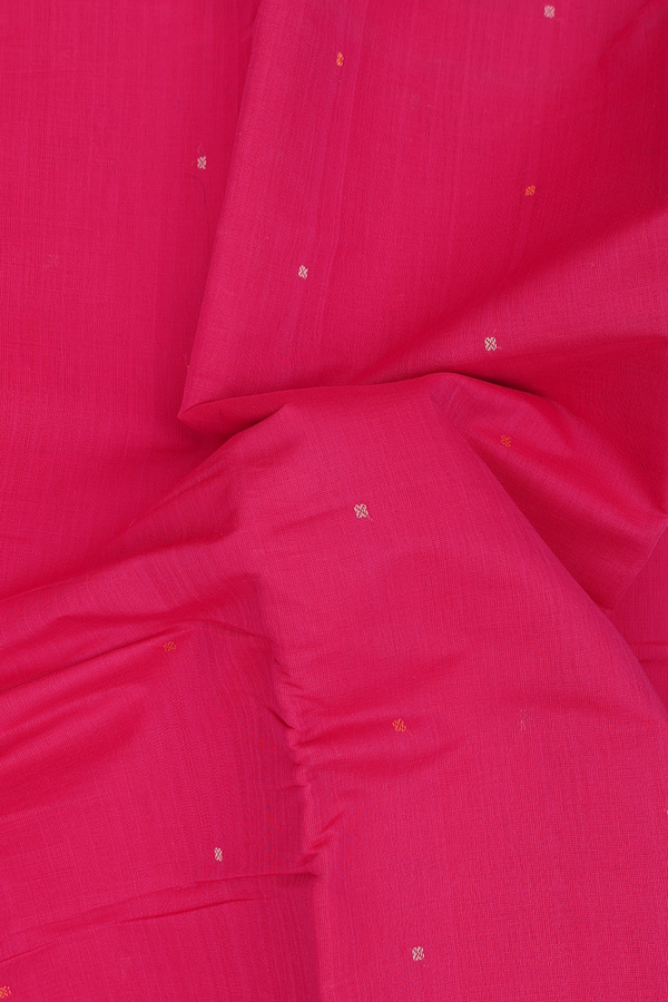 Kanchi Cotton Saree In Rani Pink With Threadwork Buttis