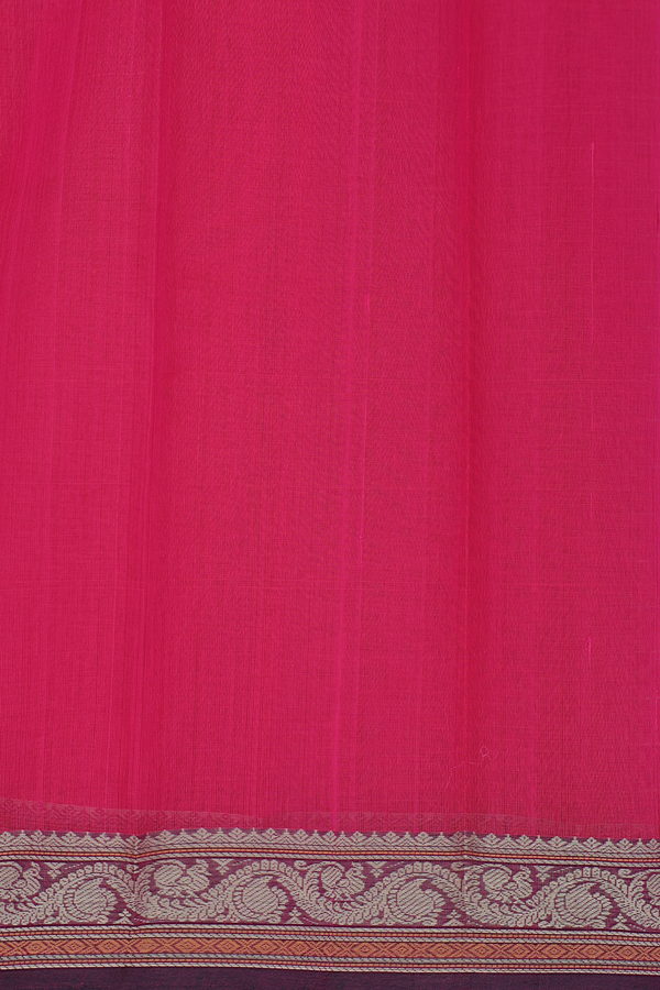 Kanchi Cotton Saree In Pink With Checks Design