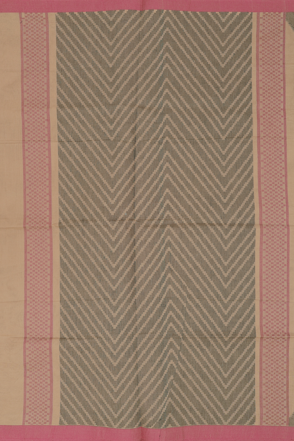 Coimbatore Cotton Saree In Light Brown With Malli Moggu Buttas
