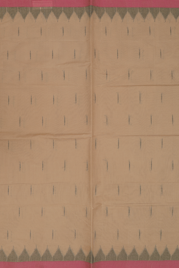 Coimbatore Cotton Saree In Light Brown With Malli Moggu Buttas