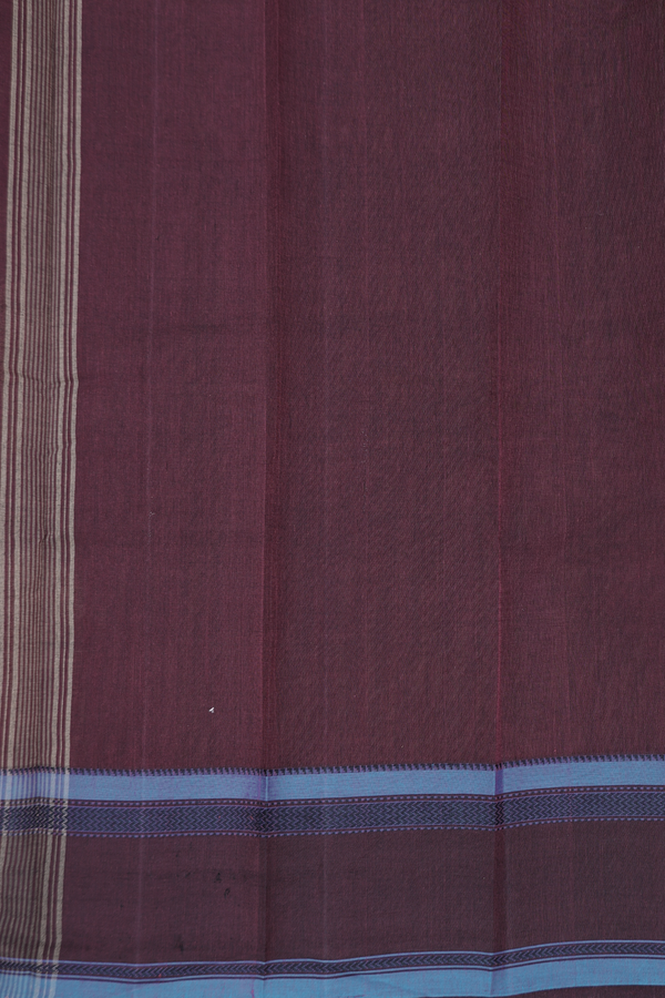 Kanchi Cotton Saree In Brown With Contrast Border