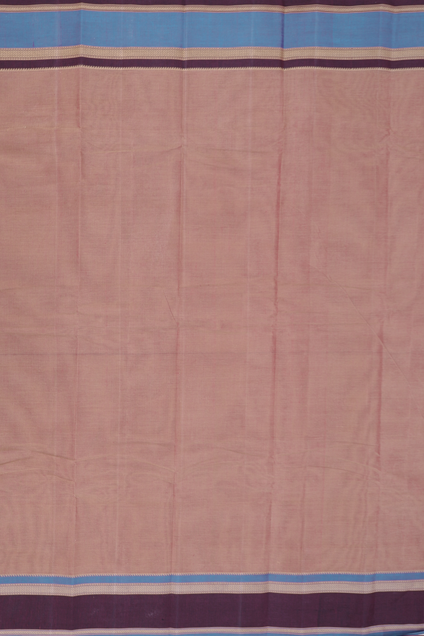 Kanchi Cotton Saree In Brown With Contrast Border