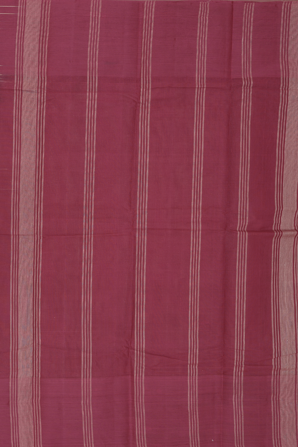 Kanchi Cotton Saree In Rose Brown With Stripes Design
