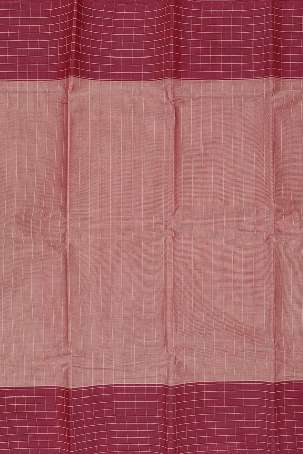 Kanchi Cotton Saree In Rose Brown With Stripes Design