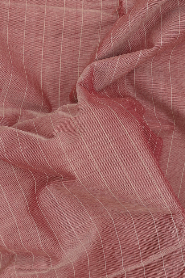 Kanchi Cotton Saree In Rose Brown With Stripes Design
