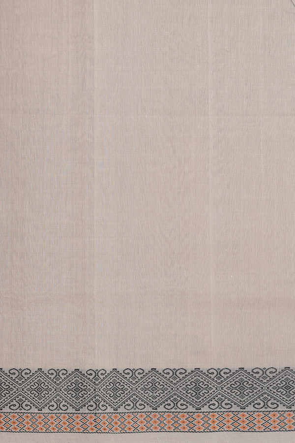 Coimbatore Cotton Saree In Pastel Brown With Threadwork Buttas