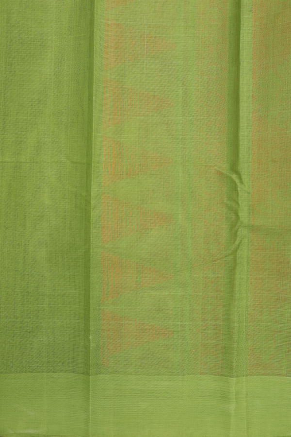 Kanchi Cotton Saree In Orange With Threadwork Design