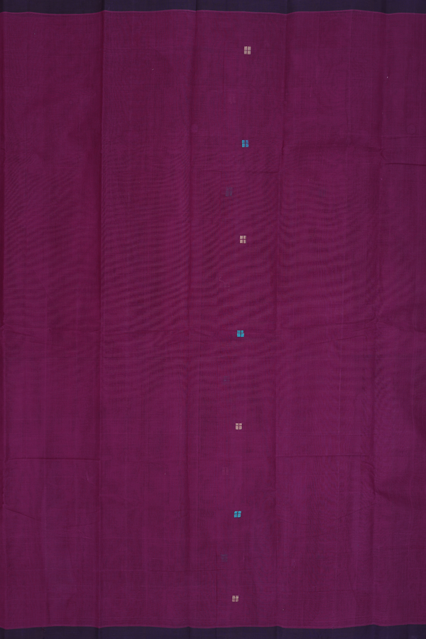 Kanchi Cotton Saree In Purple With Threadwork Buttas