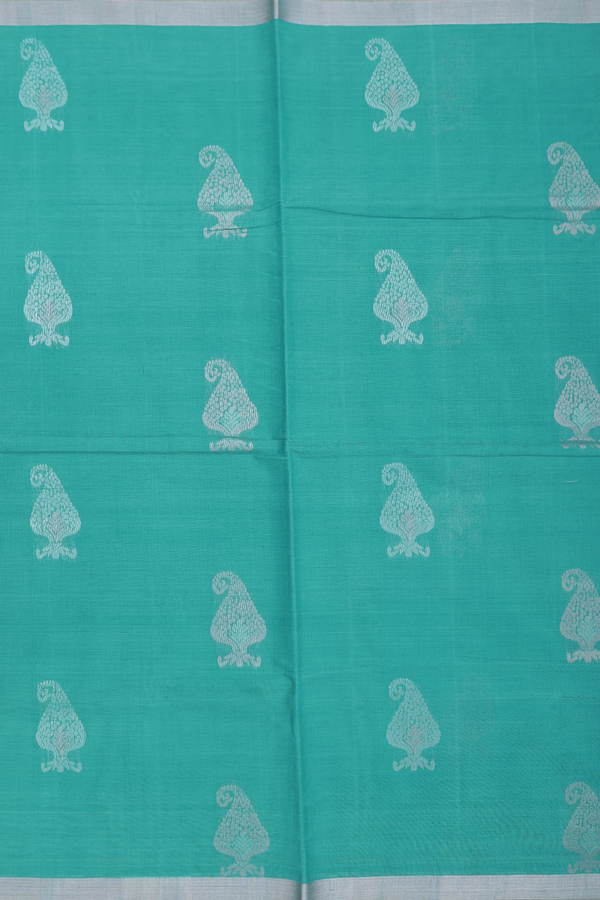 Coimbatore Cotton Saree In Blue With Zari Motifs