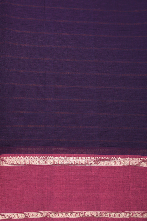 Coimbatore Cotton Saree In Regal Purple With Stripes Design