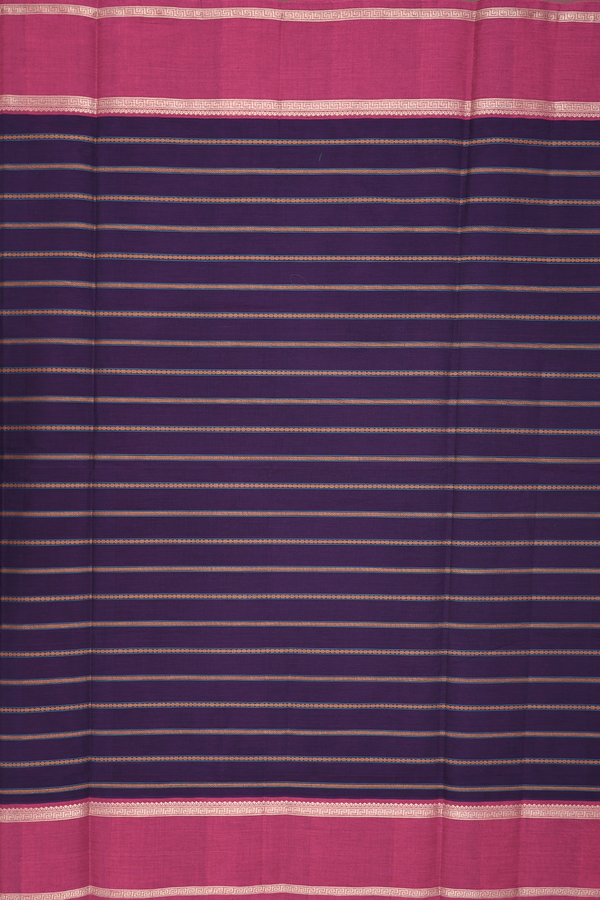 Coimbatore Cotton Saree In Regal Purple With Stripes Design