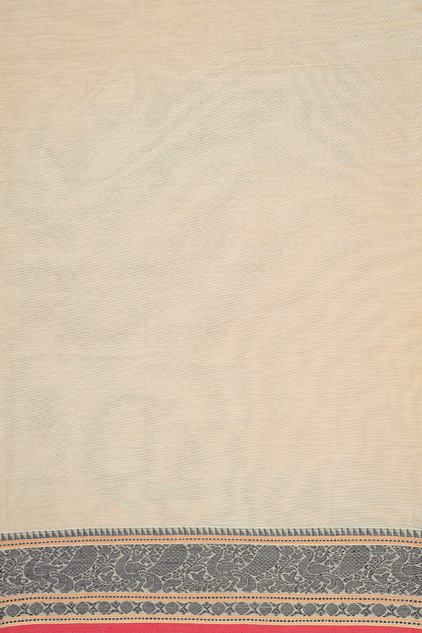 Coimbatore Cotton Saree Pastel Brown With Threadwork Buttas