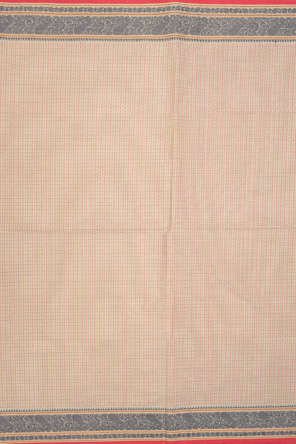 Coimbatore Cotton Saree Pastel Brown With Threadwork Buttas