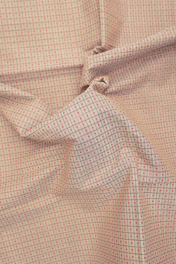 Coimbatore Cotton Saree Pastel Brown With Threadwork Buttas