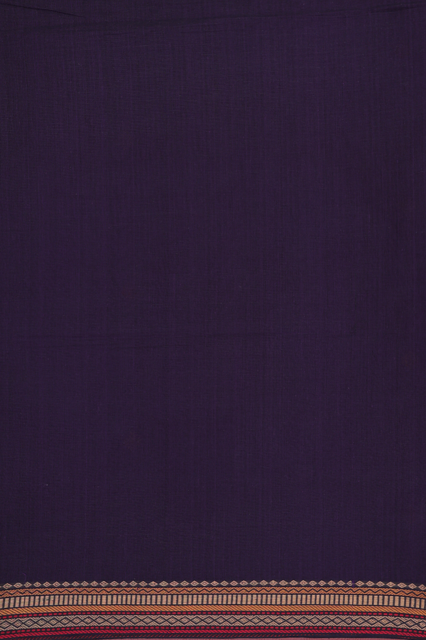 Coimbatore Cotton Saree In Deep Purple With Threadwork Buttas