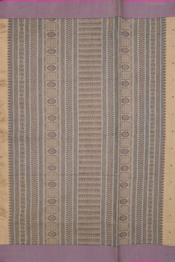 Coimbatore Cotton Saree In Brown With Threadwork Buttis