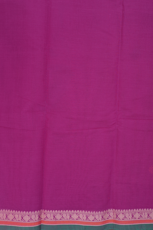 Chettinadu Cotton Saree Grape Purple With Threadwork Buttas