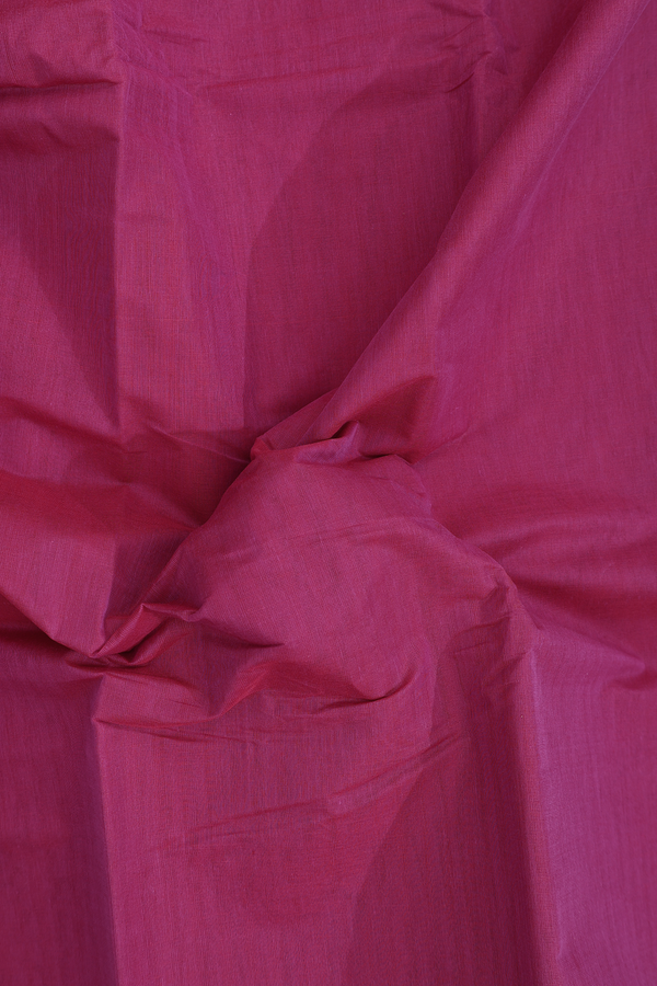 Kanchi Cotton Saree In Berry Purple With Contrast Border