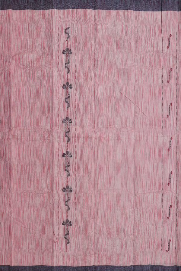 Kanchi Cotton Saree In Pastel Brown With Threadwork Design