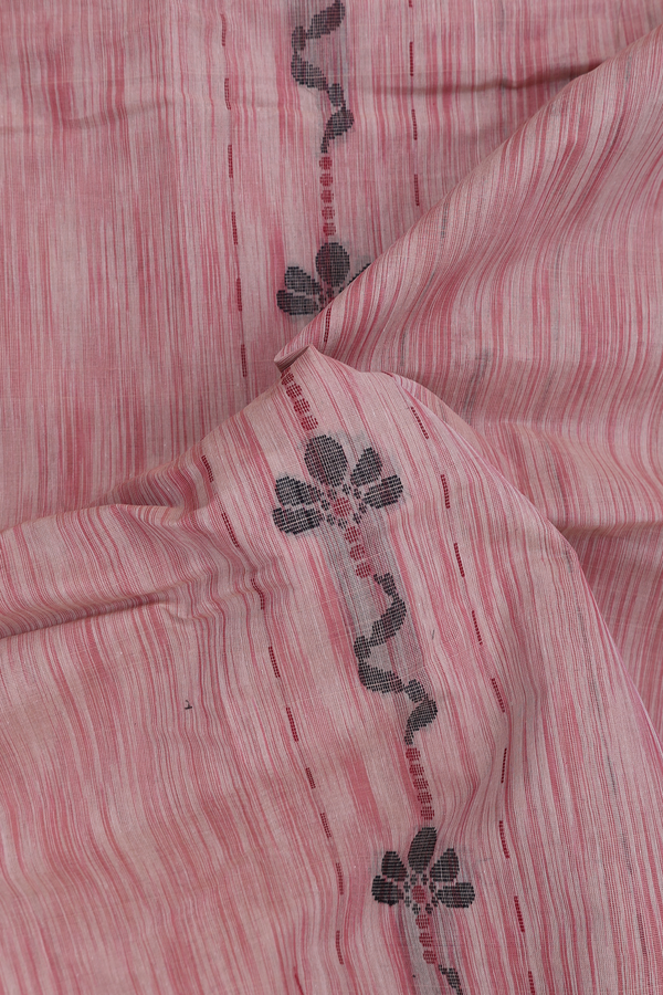 Kanchi Cotton Saree In Pastel Brown With Threadwork Design