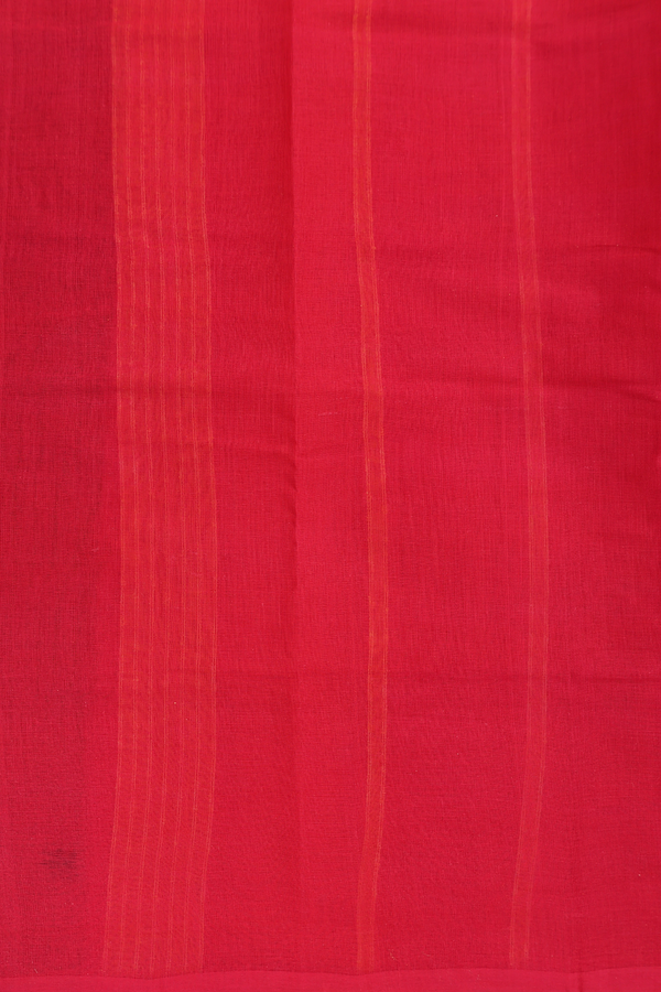 Kanchi Cotton Saree In Marigold Orange With Contrast Border
