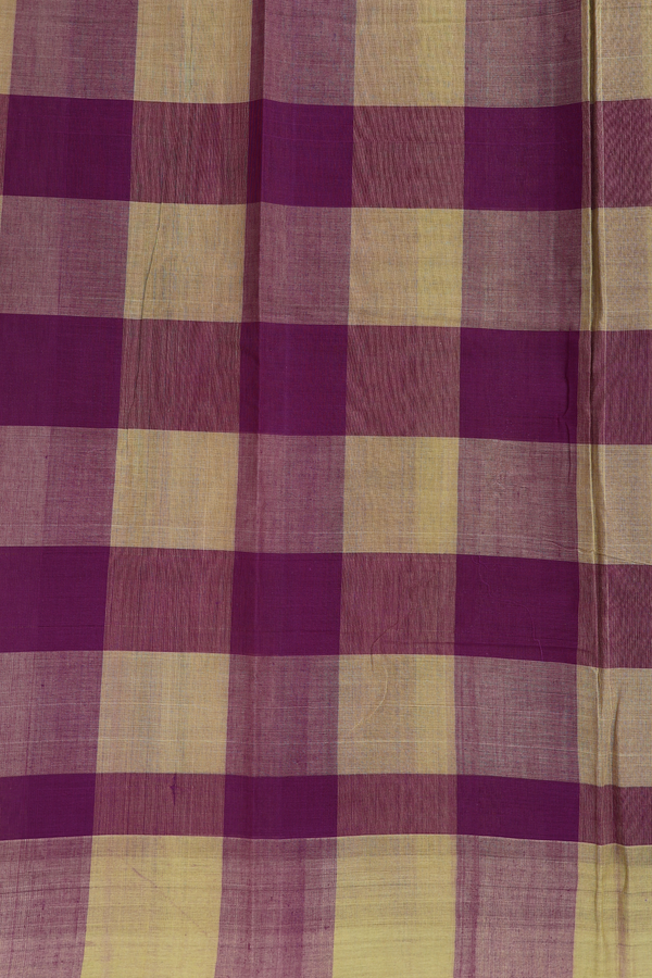Kanchi Cotton Saree In Purple With Threadwork Buttas