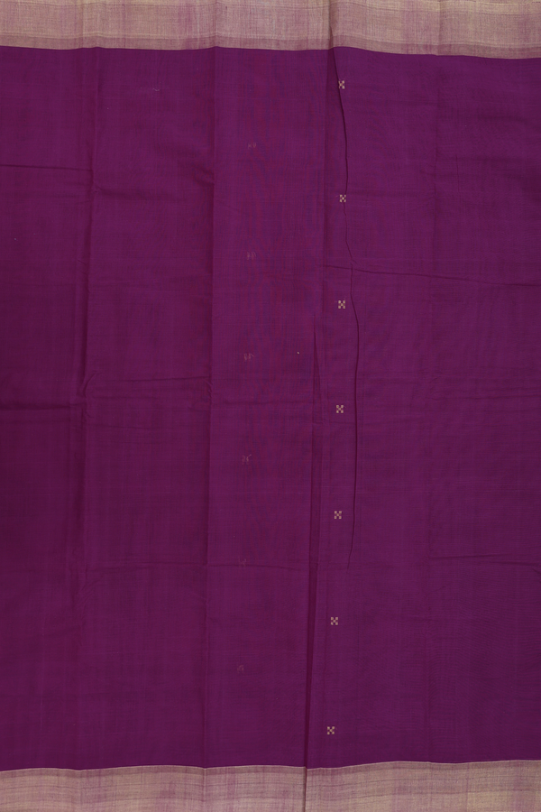 Kanchi Cotton Saree In Purple With Threadwork Buttas