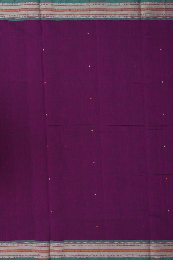 Coimbatore Cotton Saree In Grape Purple With Threadwork Buttis