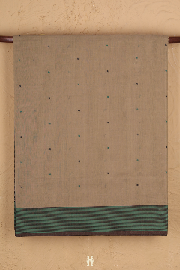 Coimbatore Cotton Saree In Rose Brown With Threadwork Buttis