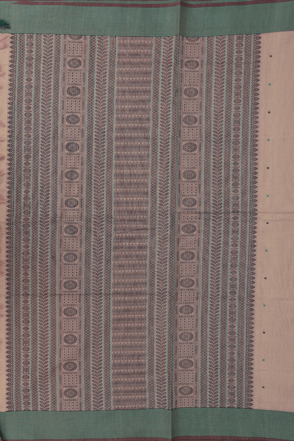 Coimbatore Cotton Saree In Rose Brown With Threadwork Buttis
