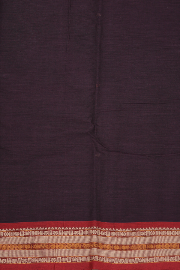 Kanchi Cotton Saree In Deep Purple With Threadwork Buttis