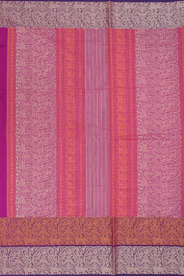Coimbatore Cotton Saree In Purple With Stripes Design