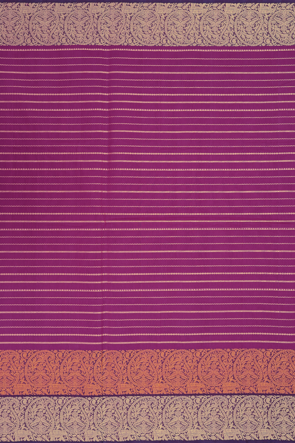 Coimbatore Cotton Saree In Purple With Stripes Design