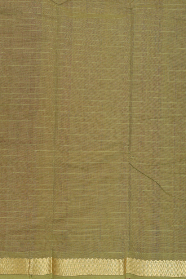 Kanchi Cotton Saree In Red With Checks Design