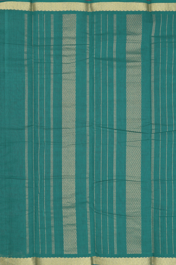 Kanchi Cotton Saree In Rose Red With Checks Design