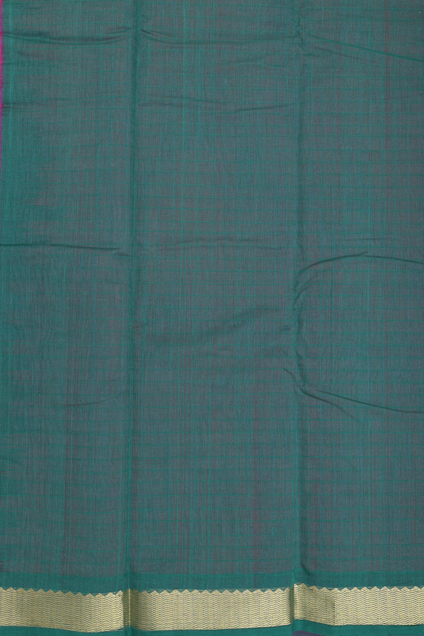 Kanchi Cotton Saree In Rose Red With Checks Design