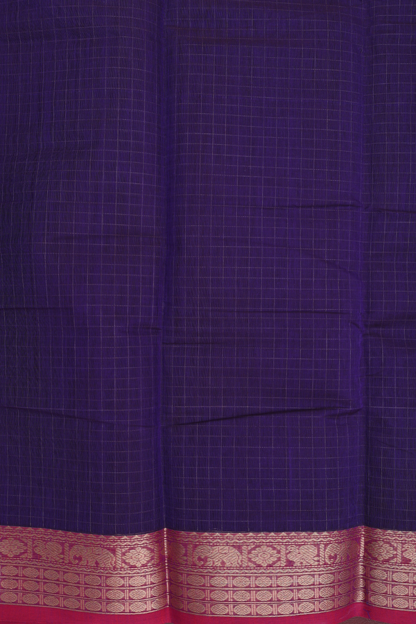 Coimbatore Cotton Saree In Purple With Checks Design