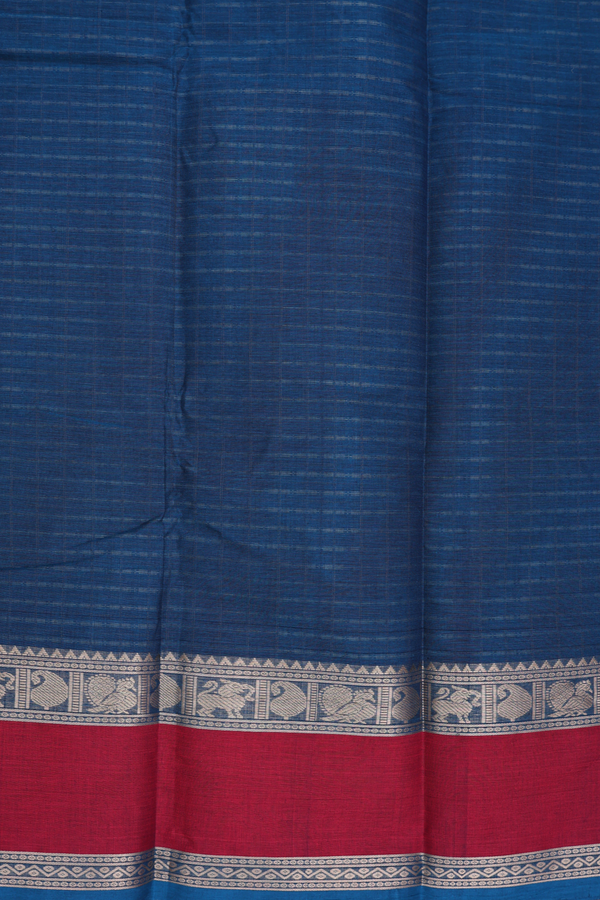 Coimbatore Cotton Saree In Blue With Checks Design