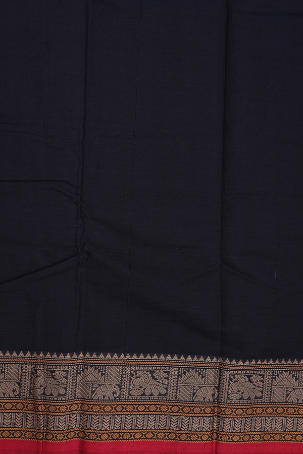 Coimbatore Cotton Saree In Black With Checks Design