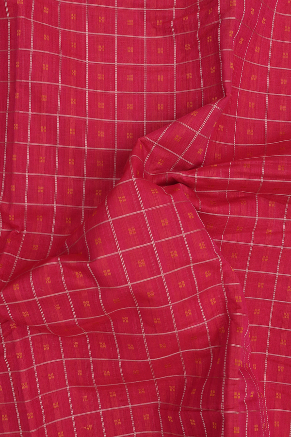 Coimbatore Cotton Saree In Pink With Checks Design