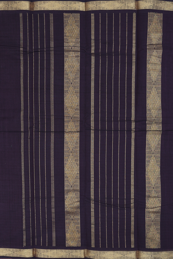 Kanchi Cotton Saree In Forest Green With Checks Design