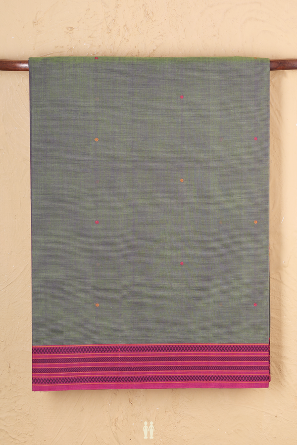 Coimbatore Cotton Saree In Dual Tone With Threadwork Buttis