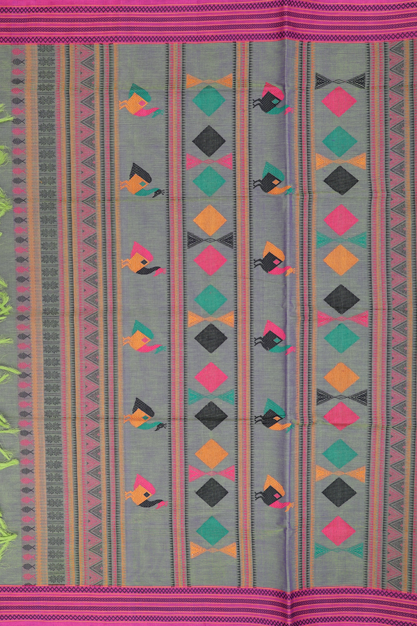 Coimbatore Cotton Saree In Dual Tone With Threadwork Buttis
