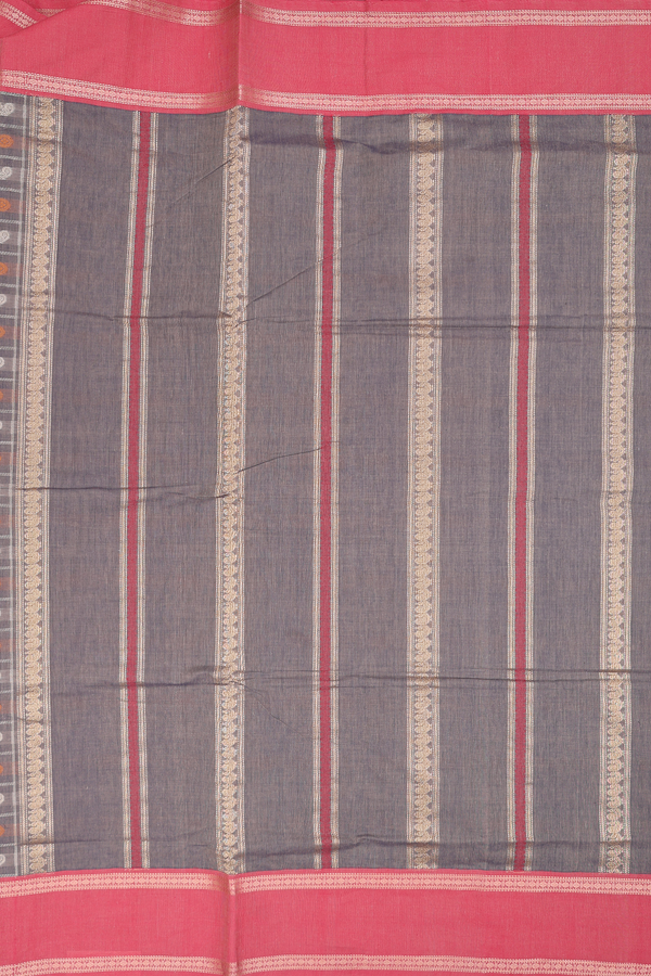 Coimbatore Cotton Saree In Brown With Checks Design