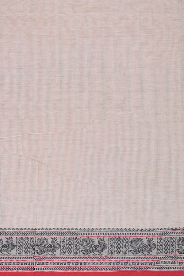 Coimbatore Cotton Saree In Cream Color With Checks Design