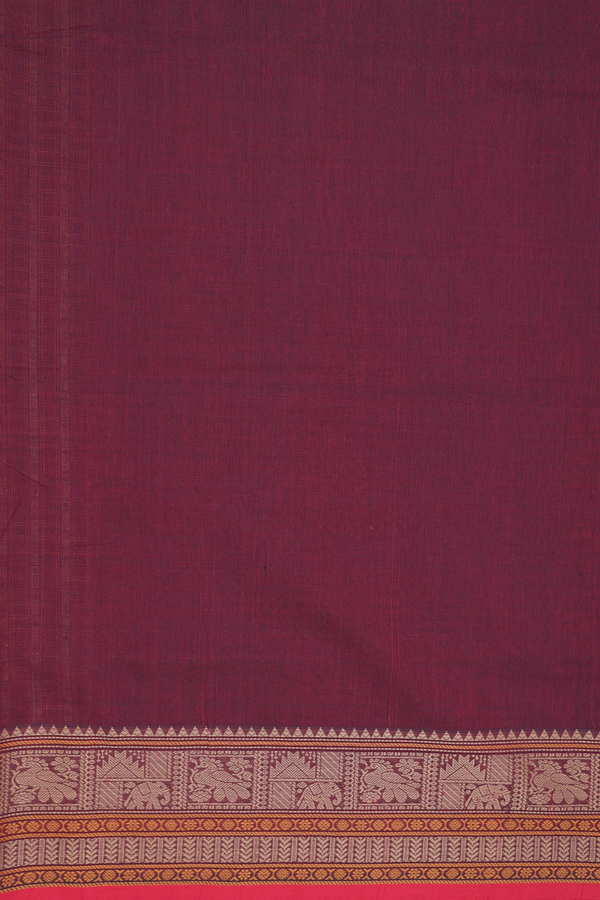 Coimbatore Cotton Saree In Maroon With Checks Design