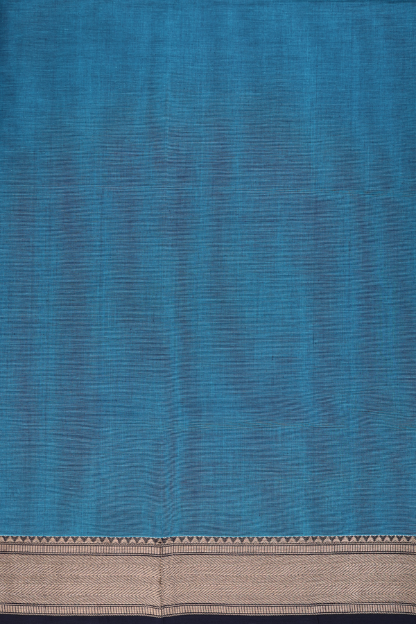 Coimbatore Cotton Saree In Teal Blue With Diamond Buttas